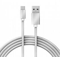 18-1899 Кабель USB-Type-C 2А 1м серебристая нейлоновая оплетка Rexant 