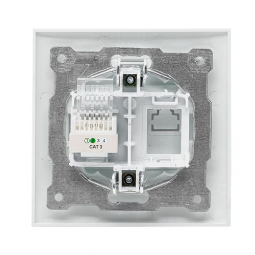 EWT01-034-10 Розетка телефонная 1-м СП Валенсия RJ11 бел. PROxima EKF  фото 5