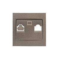 ESK02-L-035-60 Панель лицевая Валенсия для розетки 2-м RJ-45 графит PROxima EKF 
