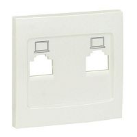 ESK02-L-035-50 Панель лицевая Валенсия для розетки компьютерной 2-м RJ45 жемчуж. PROxima EKF 