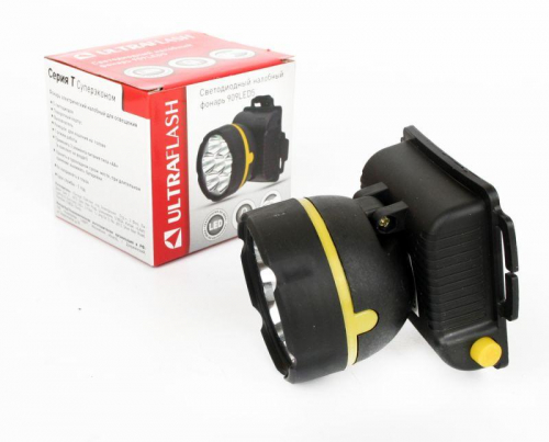 11781 Фонарь налобный 909LED5 (5LED 1 режим; 3хR6 черн.) Ultraflash  фото 4