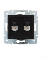 707-4288-138 Розетка телефонная 2-м СП Karina RJ11 механизм черн. бархат LEZARD 
