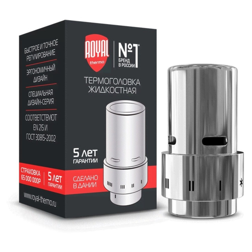 RTE 07.0006 Термоголовка жидкостная ROYAL THERMO Design, Click (хром)
