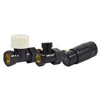602200057 Ral 9005 Комплект подключения прямой STANDARD MINI 1/2" (Ral 9005) с термоголовкой MINI DIAMANT М30х1,5