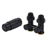 600800066 Ral 9005 Комплект узла нижнего подкл прямой STANDARD 3/4" (Ral 9005) с термогол. М30х1,5, ниппеля 1/2"Х3/4"