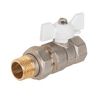 LD 47.316.15 W Кран шаровой латунный LD Pride 47.15.В-ГШ.Б (White) Ду 15 Ру 40 вн-американка, (бабочка)
