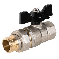 LD 47.316.15 Кран шаровой латунный LD Pride 47.15.В-ГШ.Б Ду 15 Ру 40 вн-американка, (бабочка)