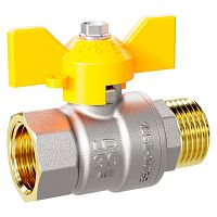 LD 47.362.20 Кран шаровой латунный LD Pride 47.20.В-Н.Б GAS (бабочка)