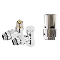 RTE07.002 CH Набор термостатический угловой ROYAL THERMO Design 1/2" Click (Хром) с термоголовкой Design (Хром)