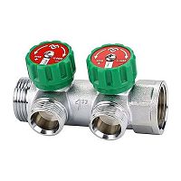VM14632 Коллектор регулирующий VARMEGA , 1", на 2 выхода 3/4"ЕК, хромированный