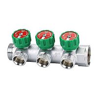 VM14633 Коллектор регулирующий VARMEGA , 1", на 3 выхода 3/4"ЕК, хромированный