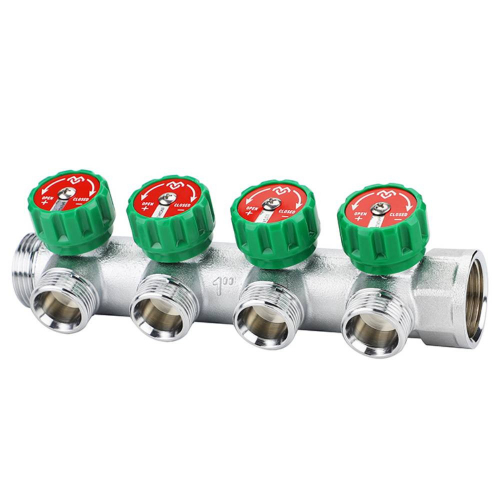 VM14634 Коллектор регулирующий VARMEGA , 1", на 4 выхода 3/4"ЕК, хромированный