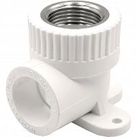 UPF 031 25 02 00 W Угольник THERMOLIGHT комбинированный PP-R ВР с креплением 25х3/4" белый (10/80)