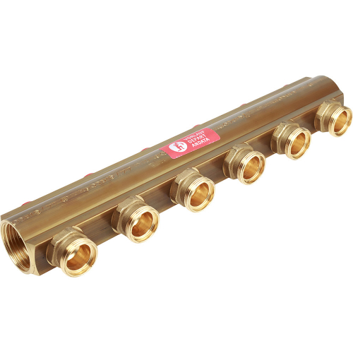 R553SY046 Коллектор Giacomini с отсечными клапанами 1" x 3/4"E /6, 