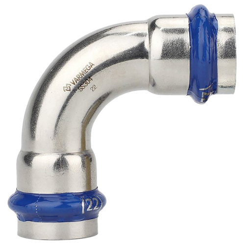 VM710002828 Угольник VARMEGA 90гр. двухраструбный Inox Press 28x28