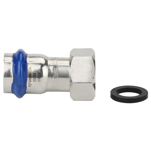 VM709001504 Муфта VARMEGA раструбная Inox Press с накидной гайкой 15x1/2"