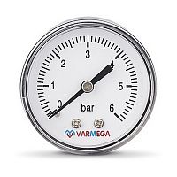 VMMT08-500602 Манометр VARMEGA аксиальный 50 мм, 6 бар, 1/4", 