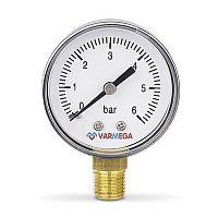 VMMT10-500602 Манометр VARMEGA радиальный 50 мм, 6 бар, 1/4", 