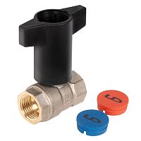 LD 47.340.15 RB Кран шаровой латунный LD Pride47.15.В-В.ТРДу15Ру40,вн-вн,(Т-рук),(Red+Blue)