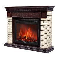 set EFP/P-3020LS N+Bricks 30 TD Каминокомплект: Очаг Electrolux EFP/P-3020LS N, портал Bricks 30 камень бежевый, шпон темный дуб