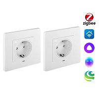 2RKNWOZ01W Комплект две умные встраиваемые розетки HOMMYN 